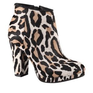 Aldo Mikusova Leopard Print Calf Hair Booties NWOT
